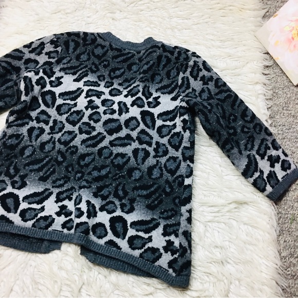 Dana Bachman Knitted Ombré Animal Print Cardigan Open Tie Front Size Large - Picture 7 of 13